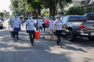 Lampkin Foundation volunteers partner with other ENLA members at the 27th Street Fireworks Explosion incident in Los Angeles, California