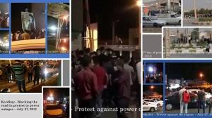 July 29, 2021 - (PMOI / MEK Iran) and (NCRI): Protests in Tehran Pars, Karaj (Gohardasht), Isfahan (Baharestan), Kermanshah, and Eyvan. Protesters chant: “Death to Khamenei, Death to the dictators, No to Gaza, No to Lebanon, I sacrifice my life for Iran”.
