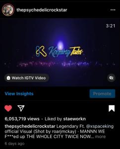 IGTV music video more stats