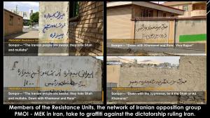 9 August, 2021 - Members of the Resistance Units, the network of Iranian opposition group PMOI - MEK in Iran, take to graffiti against the dictatorship ruling Iran.2