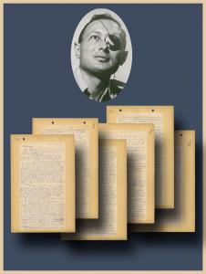 Archive of 13 letters handwritten by Moshe Dayan on fragile prison tissue and smuggled out of prison while he was an inmate in prison (est. $30,000-$40,000).