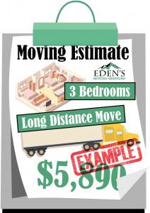 Eden’s Moving Services long distance moving estimate