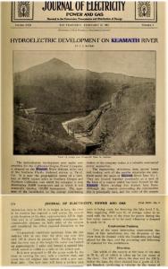 The 1913 publication Journal of Electricity cites the existence of the massive 130-tall lava dam that was eroded over time, creating a slot where Copco 1 dam was built