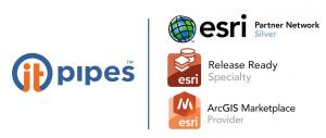 Logos of ITpipes, Esri, Esri ArcGIS, Release Ready, Marketplace