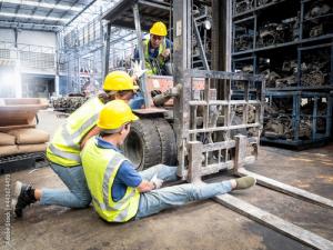 Warehouse person injured by a forklift operator