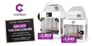 Craftbot's Back To School offer: Purchase a Craftbot Plus Pro or Craftbot Flow 3D printer and you can get the full enclosure for 25% off