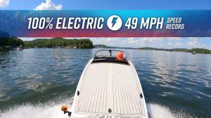 Vision Marine was able to achieve a speed of 49 mph, shattering its own record of 31 mph set in 2019, as the world’s fastest production electric boat Patrick Bobby (Chief Operation Officer) at the helm.