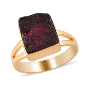 Rhodolite Garnet Split Shank Ring in Vermeil