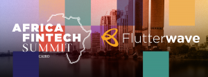 Africa Fintech Summit collateral announcing Flutterwave's platinum sponsorship for AFTSCairo 2021 on November 16-17, 2021.