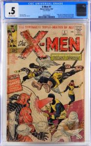 Copy of Marvel Comics’ X-Men #1 (Sept. 1963), featuring the origin of the X-Men and Magneto, graded CGC 0.5 (estimate: $3,000-$5,000).