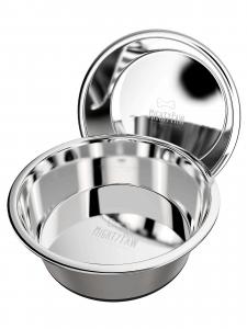 2 stainless steel dog bowls from Mighty Paw