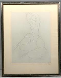 Etching on chine colle by Henri Matisse (French, 1869-1954), titled Nu Pour Cleveland (1932) (estimate: $4,000-$6,000)..