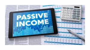 image showing passive income from stock charts and computer