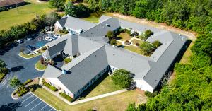 Roof replacement on a senior living facility by Guy Roofing.