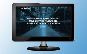 An image of a computer monitor featuring the homepage of Crownhill Packaging's new website.