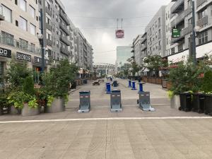 Barriers creating safe zone.