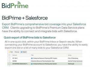 BidPrime Salesforce/CSV export