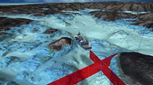 This illustration shows how real-time passive SONAR data and detailed bathymetric data will be combined to create a truly three-dimensional operating picture for sensor analysts.