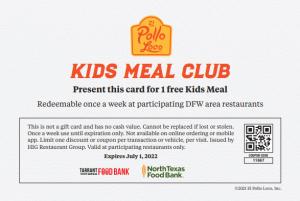Kids Meal Club Card image