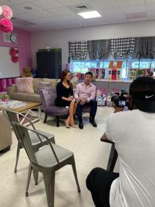 Joseph and Alexandra Milton visit the Embrace Girls Foundation.