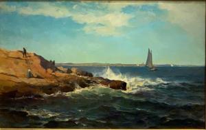 Oil on canvas marine work by Mauritz Frederik De Haas (Dutch/American, 1832-1895) ($8,610).