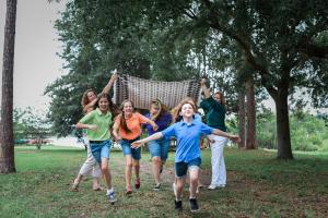 The girls from Williams Cottage having fun with their teacher and the Director of Academics - Edgewood Ranch