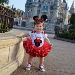 Minnie Mouse 1st birthday outfit in red