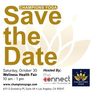Save the Date Poster for  Champions Yoga October 30