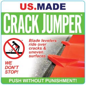 U.S.-made and patented Crack Jumper Snow Shovel makes shoveling safe and easy on the body