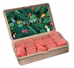 Gummies displayed in plant based packaging from CRATIV Packaging