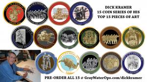 Artist Dick Kramer and Gray Water Ops® release a 15 coin series of his top works of art