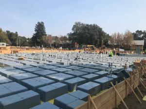 Wafflemat is placed right on grade, meaning foundations can be constructed without disturbing native soils. This is ideal for foundation engineering for projects that have historical and burial considerations.