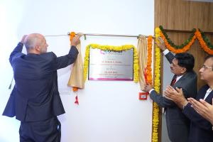Dr. Hemant Koshia and Rolf Benz unveiling Inauguration board
