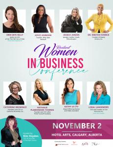 Kim Hayden presents the Resilient Women in Business Conference, Tuesday, November 2nd, Hotel Arts Women's Event