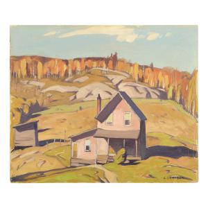 Oil on board landscape painting by Group of Seven artist Alfred Joseph Casson (Canadian, 1898-1992), titled Outside Algonquin Park (CA$59,000).