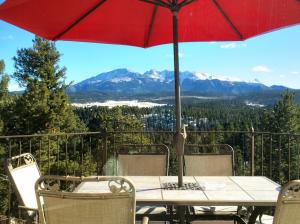 Pikes Peak Paradise, located in Woodland Park, Colorado, offers views of Pikes Peak