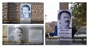 October 18, 2021 - Mashhad— “It is time to rise up across Iran”. Tehran— Poster of the Iranian Resistance leader, Massoud Rajavi. Semnan— Poster of the Iranian Resistance leader, Massoud Rajavi.