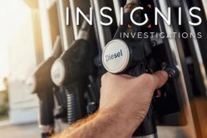 An employee reaches for a fuel pump as he is caught carrying out employee theft