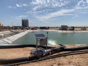 Fracking water reservoir and solar powered water management platform