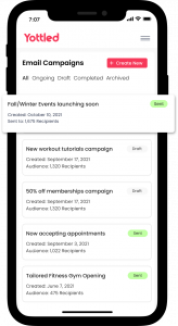Yottled scheduling software for small business enables simple marketing campaigns