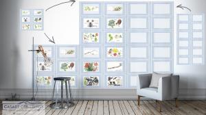 Casart Coverings removable wallpaper Nature Noticed Panel 1 with movable sections for personlized placement in sitting room