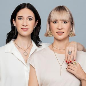 Alexandra Mayr-Gracik and Miriam Mayr model ALMI Jewelry inspired by their relationship.