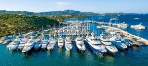 Aerial view of IGY Portisco Marina in Sardinia