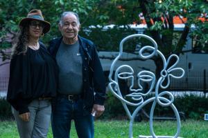 Alice Mizrachi and her father, Jacob, at the Renaissance Women debut. Photo by Christelo Gerard.