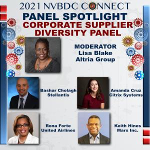 2021 NVBDC Connect Supplier Diversity Panel Discussion moderators and panelists.