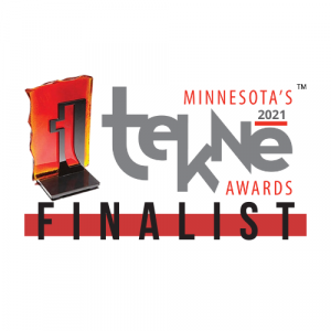 Stylized "tekne" text stating "minnesota's 2021 tekne awards finalist"