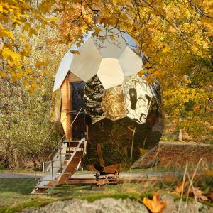 World famous golden sauna, Solar Egg. Photo: Jean-Baptiste Béranger
