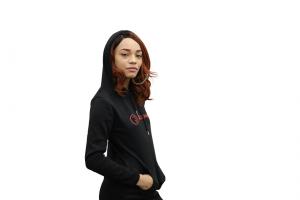 black pullover hoodie for ladies