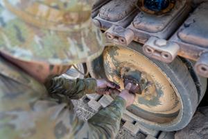 Bradshaw Wheel Bearing Installed on M113 vehicle by Australian Army Soldier