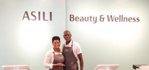 Stacey and Martin Clarke at Asili Beauty and Wellness store.
